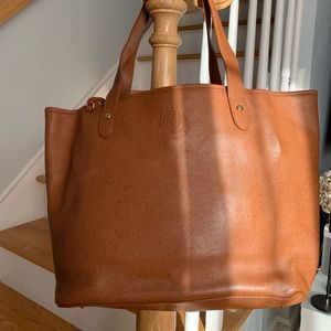 Ralph Lauren brown golden leather tote
